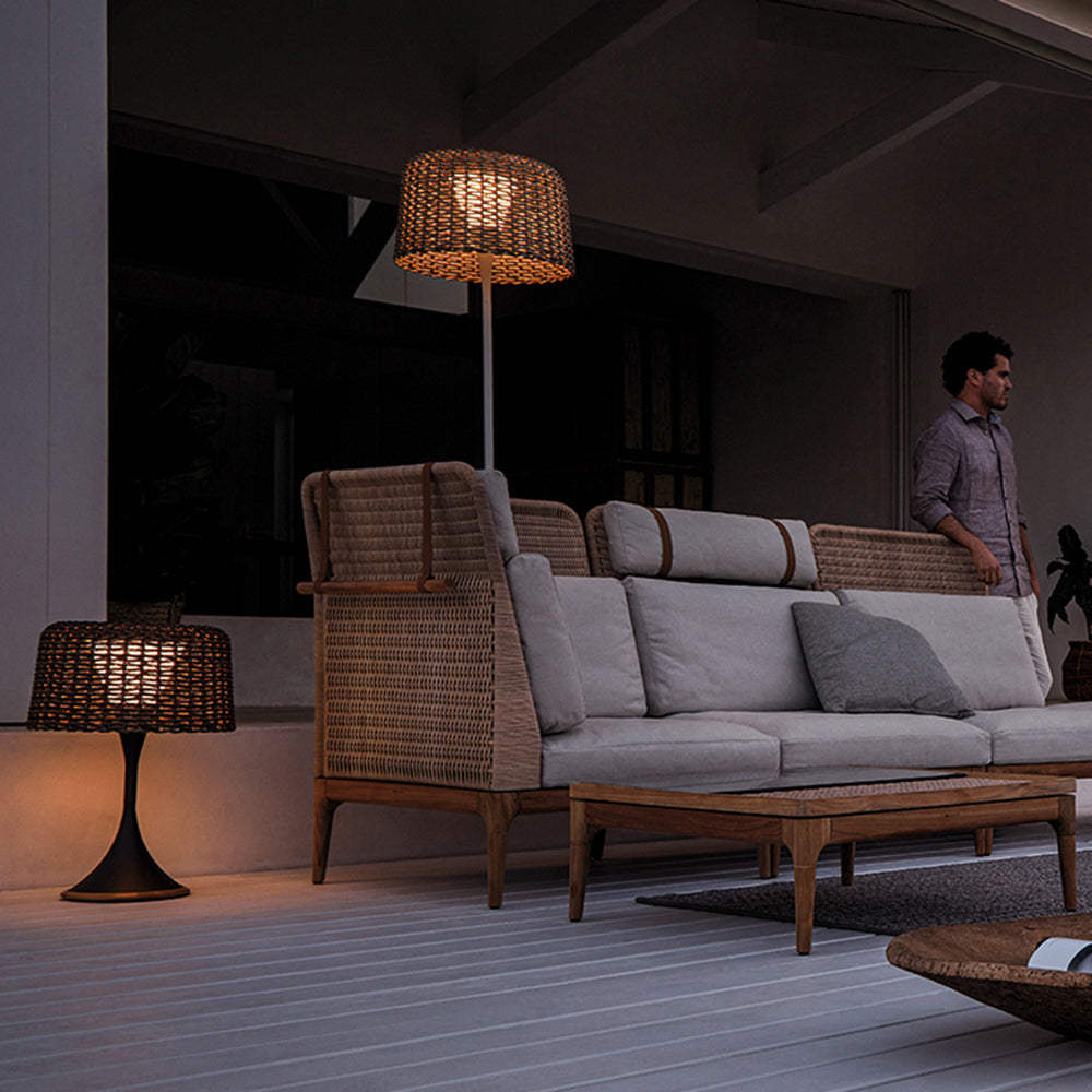 Ritta Rattan Outdoor Floor Lamp | 2 Colours