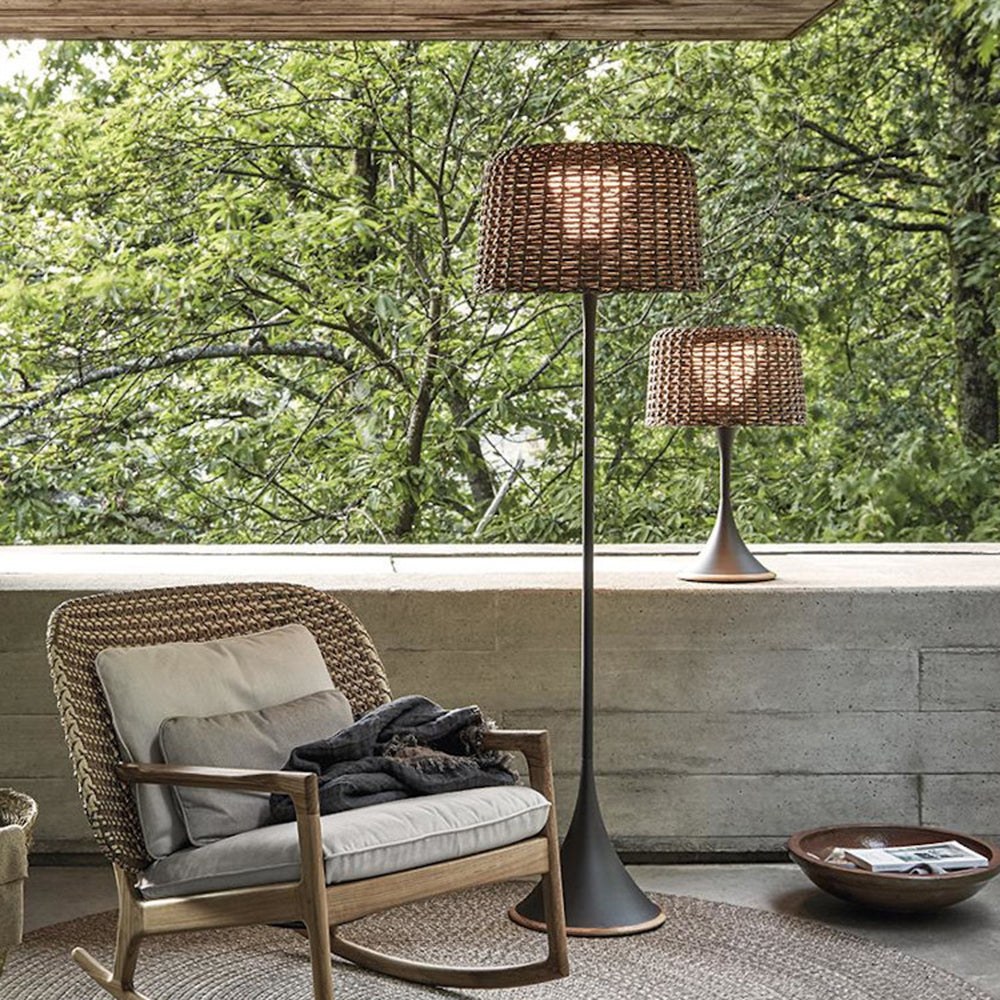 Ritta Rattan Outdoor Floor Lamp | 2 Colours
