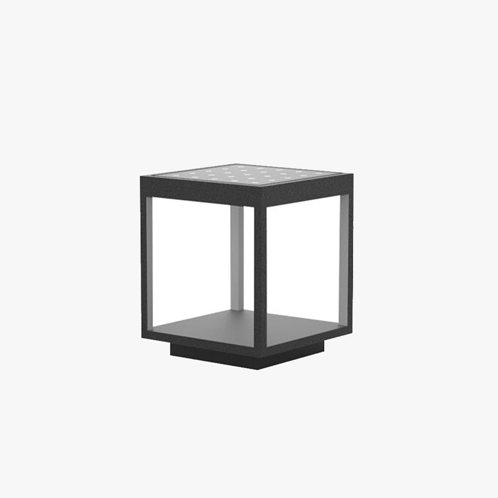 Rectangular Cage Solar Pillar Light