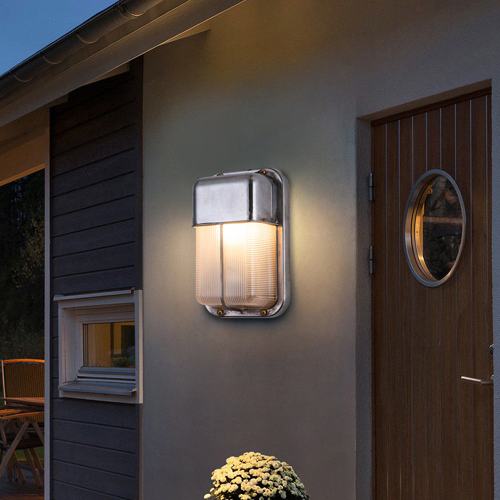 Elegant Outdoor Wall Lamp with Geometric Design & Weather Resistance | Modern Silver Finish for Enhanced Ambiance 2