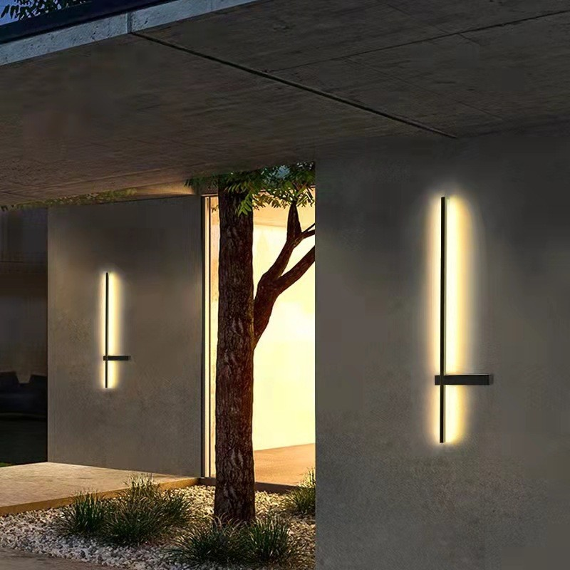 Elegant Outdoor Wall Light | Modern Pillar Sconce with LED Illumination | Weather-Resistant Design for Ambiance Enhancement 1
