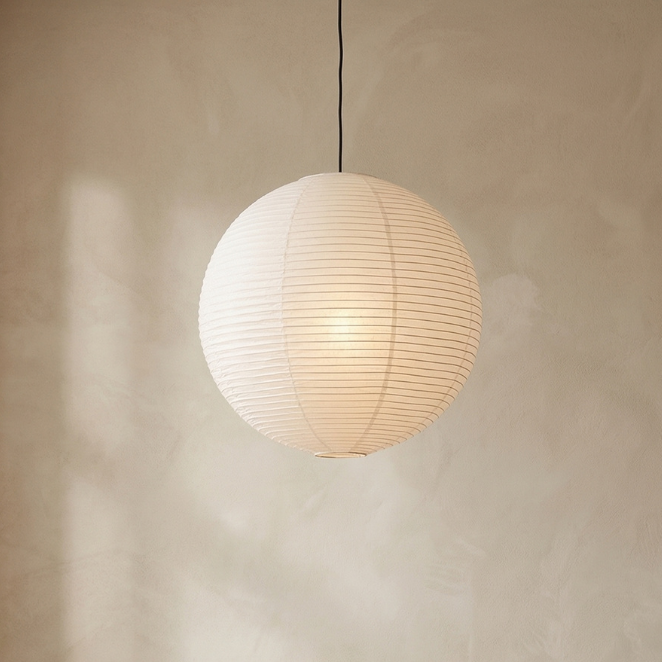 Elegant Paper Pendant Light | Mid-Century Design with Warm Ambient Glow | Soft Cotton Shade for Cozy Indoor Spaces 0