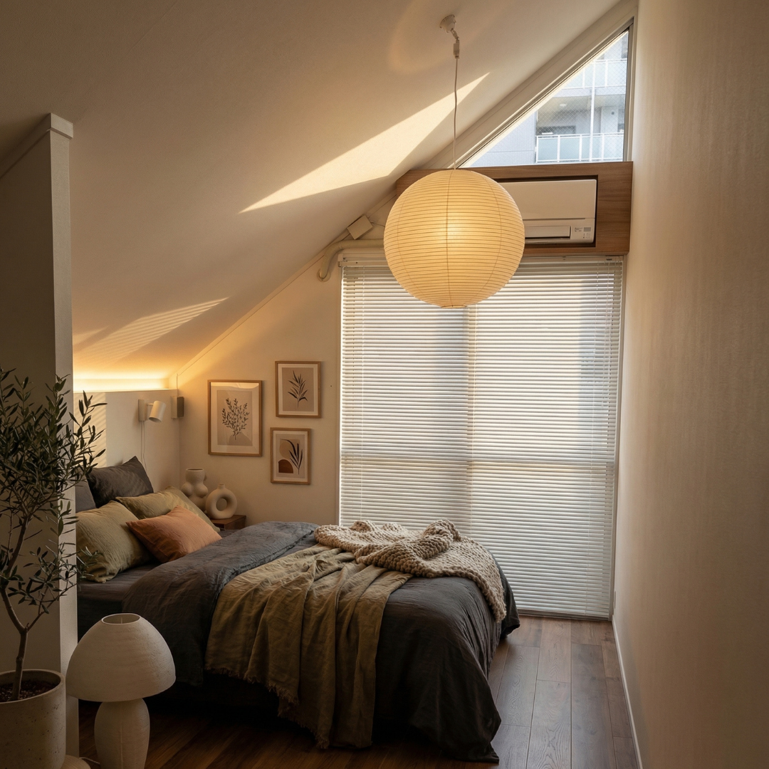 Elegant Paper Pendant Light | Mid-Century Design with Warm Ambient Glow | Soft Cotton Shade for Cozy Indoor Spaces 6