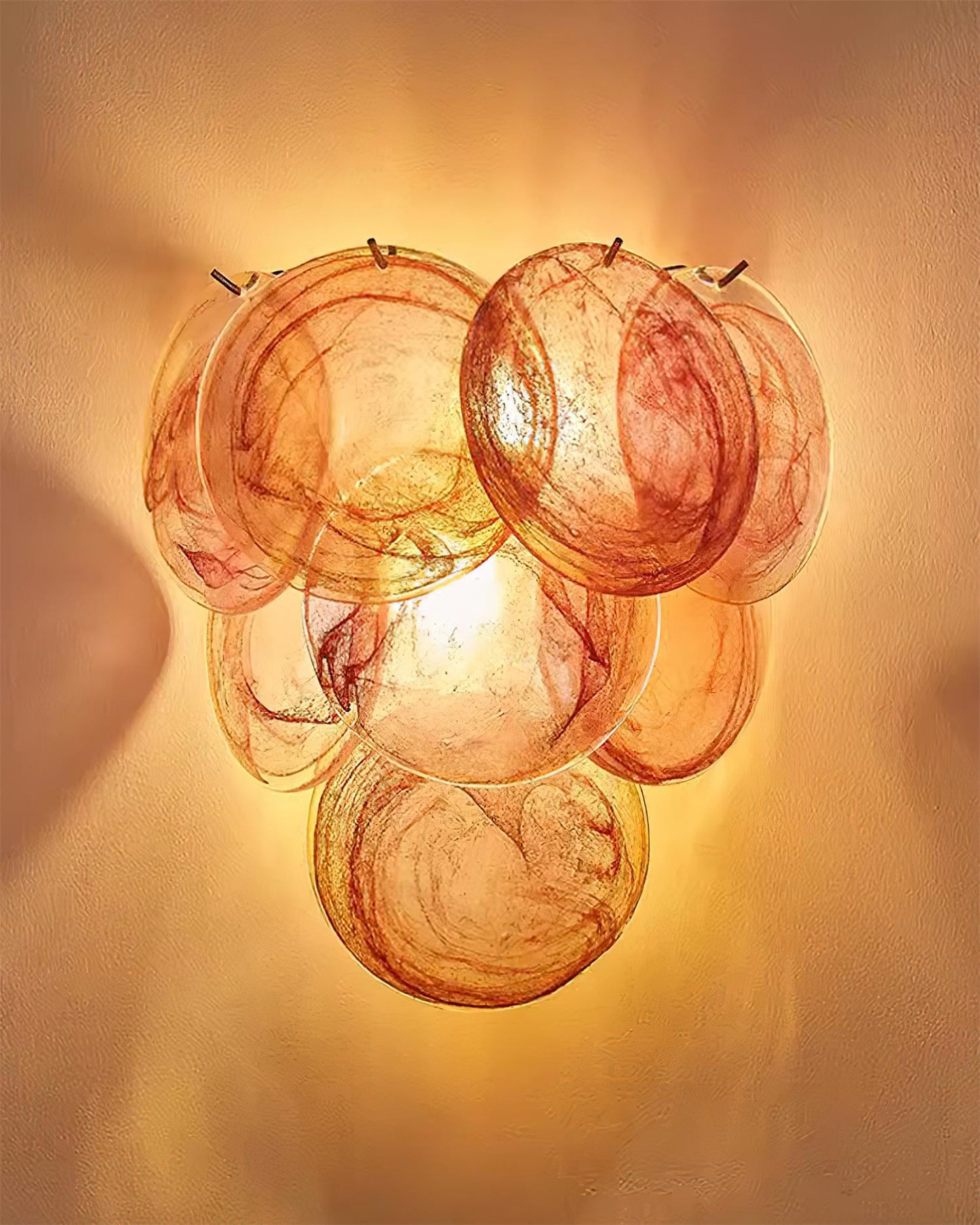Elegant Pink Capiz Shell Wall Lamp | Dimmable Design for Indoor & Outdoor Use 2