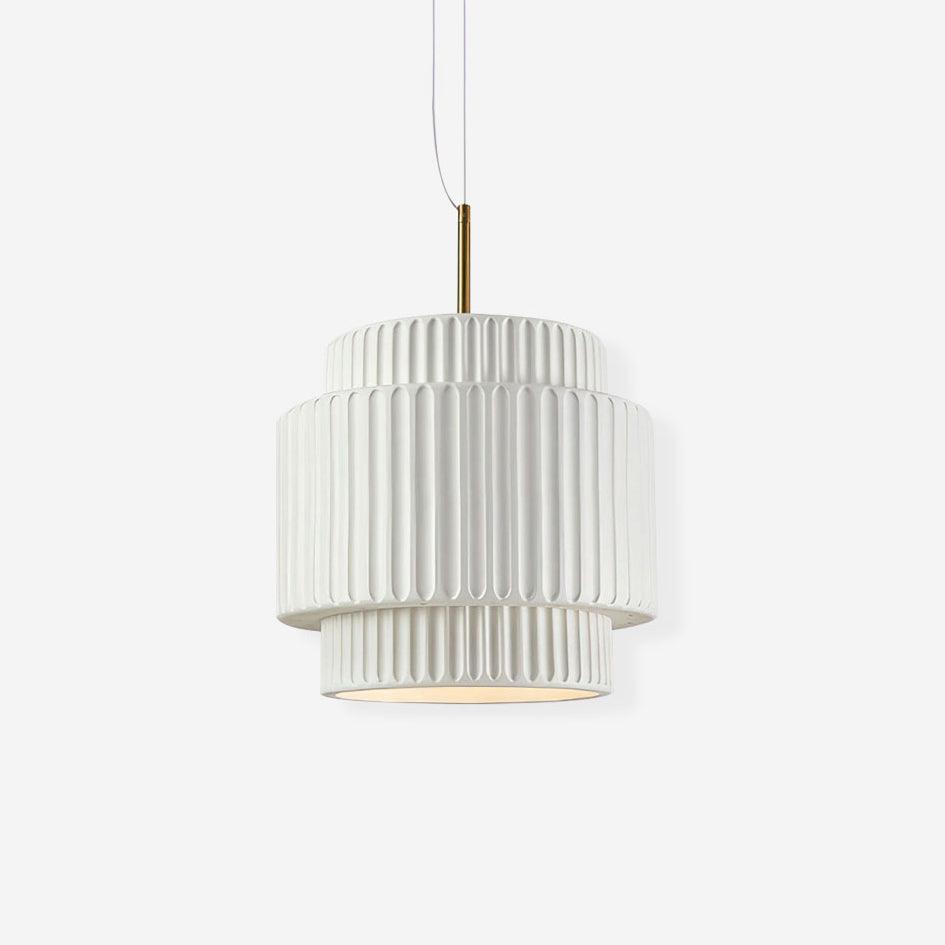 Elegant Ribbed Pendant Light with Adjustable Height | Modern Metal Design for Stylish Kitchen Pendant Lighting 1