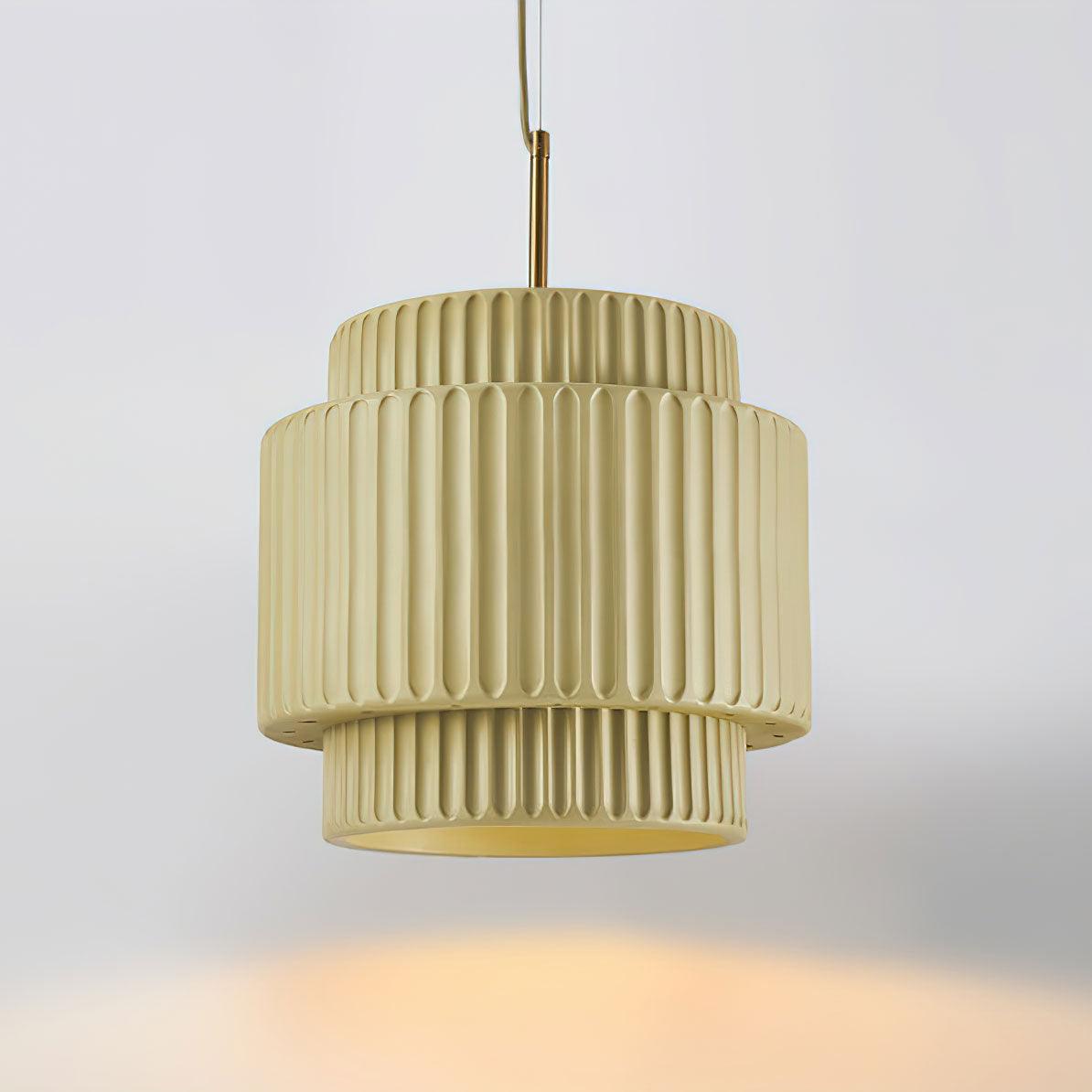 Elegant Ribbed Pendant Light with Adjustable Height | Modern Metal Design for Stylish Kitchen Pendant Lighting 11
