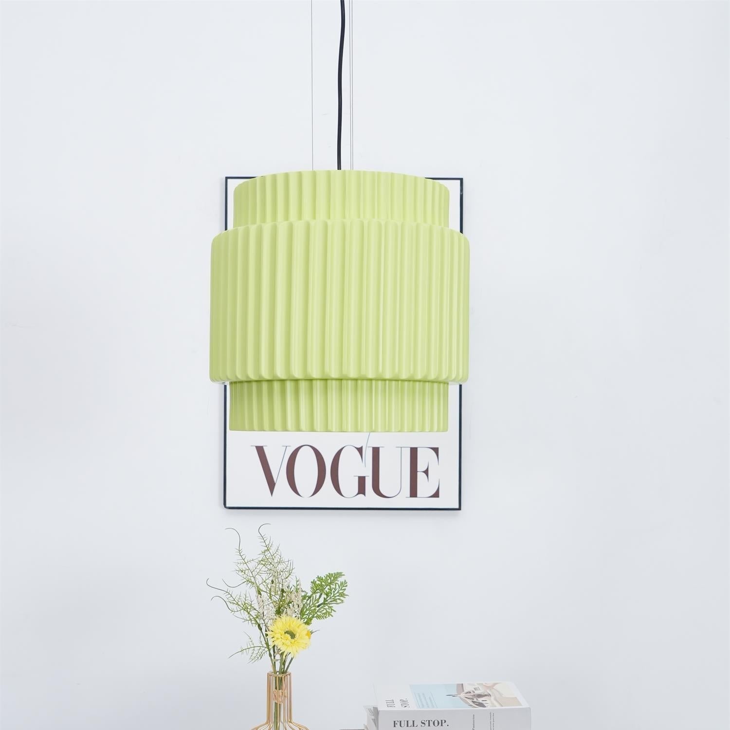 Elegant Ribbed Pendant Light with Adjustable Height | Modern Metal Design for Stylish Kitchen Pendant Lighting 5