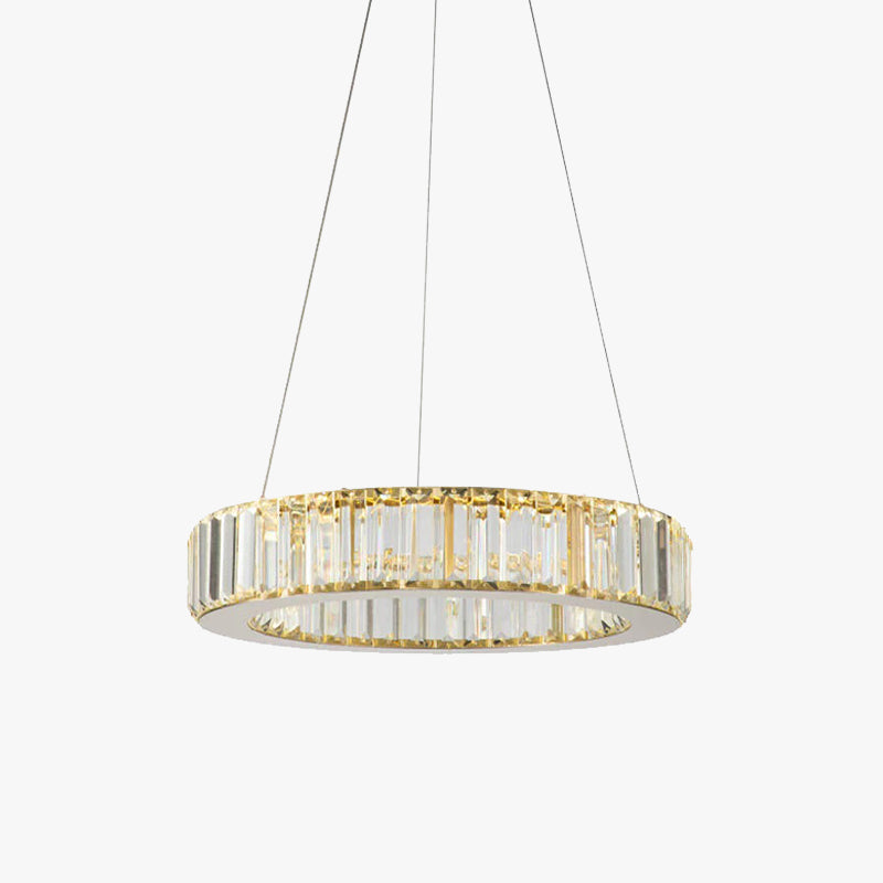 Elegant Round Crystal Chandelier Light with Adjustable Height | Modern Design for Cozy Illumination 1