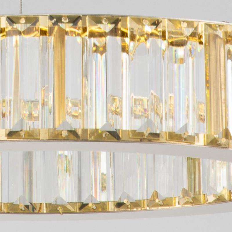 Elegant Round Crystal Chandelier Light with Adjustable Height | Modern Design for Cozy Illumination 5