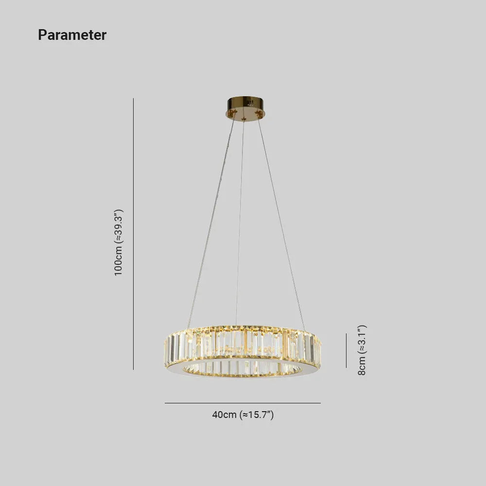 Elegant Round Crystal Chandelier Light with Adjustable Height | Modern Design for Cozy Illumination 6