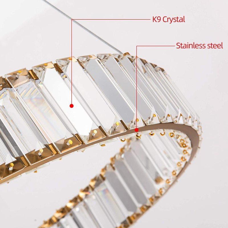 Elegant Round Crystal Chandelier Light with Adjustable Height | Modern Design for Cozy Illumination 8