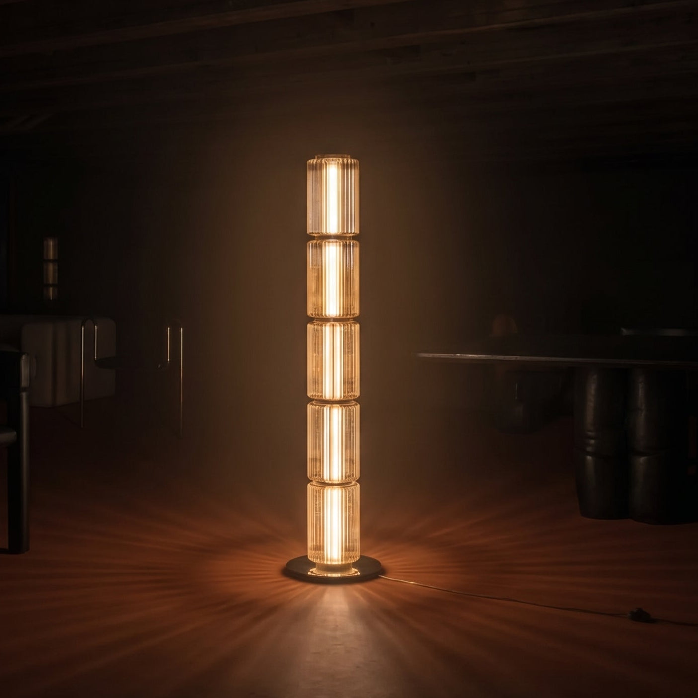 Glodva Smoke Glass Floor Lamp | 3 Sizes