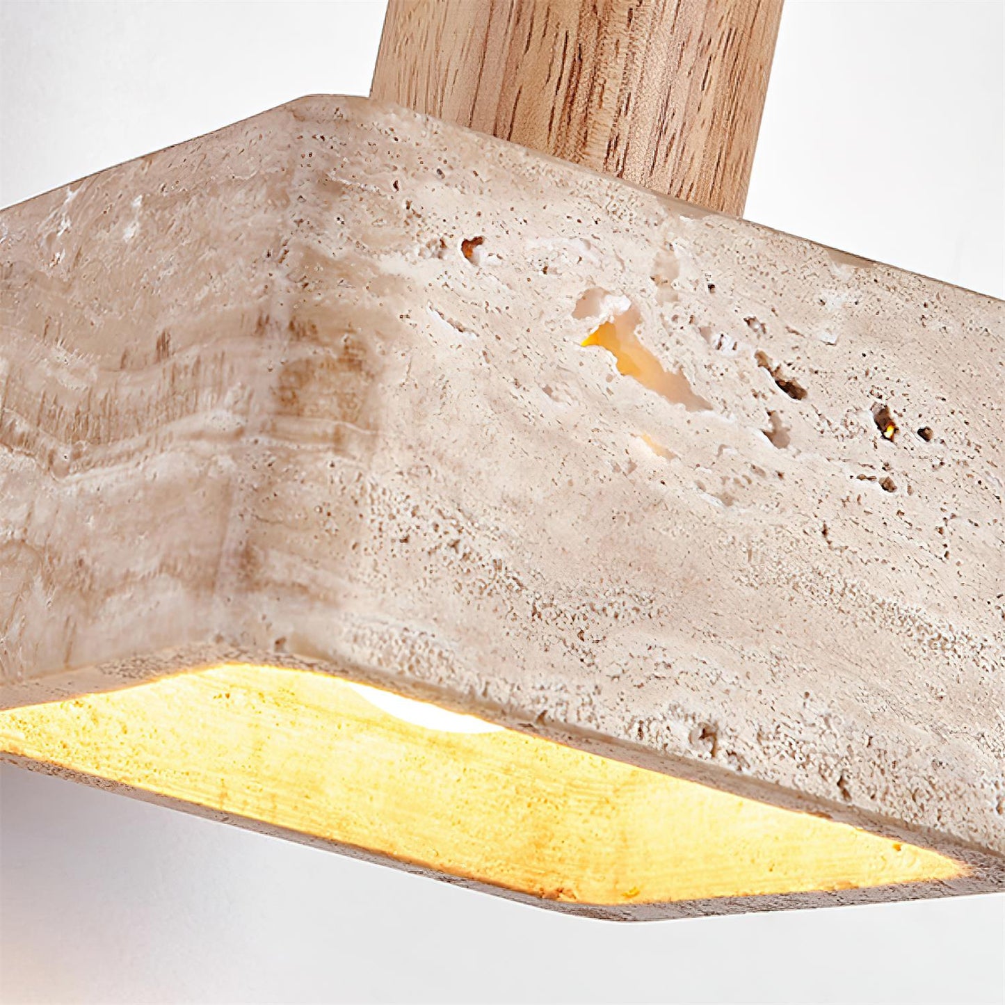 Elegant Square Travertine Pendant Light with Adjustable Height | Modern Kitchen Pendant Lighting for Stylish Illumination 7