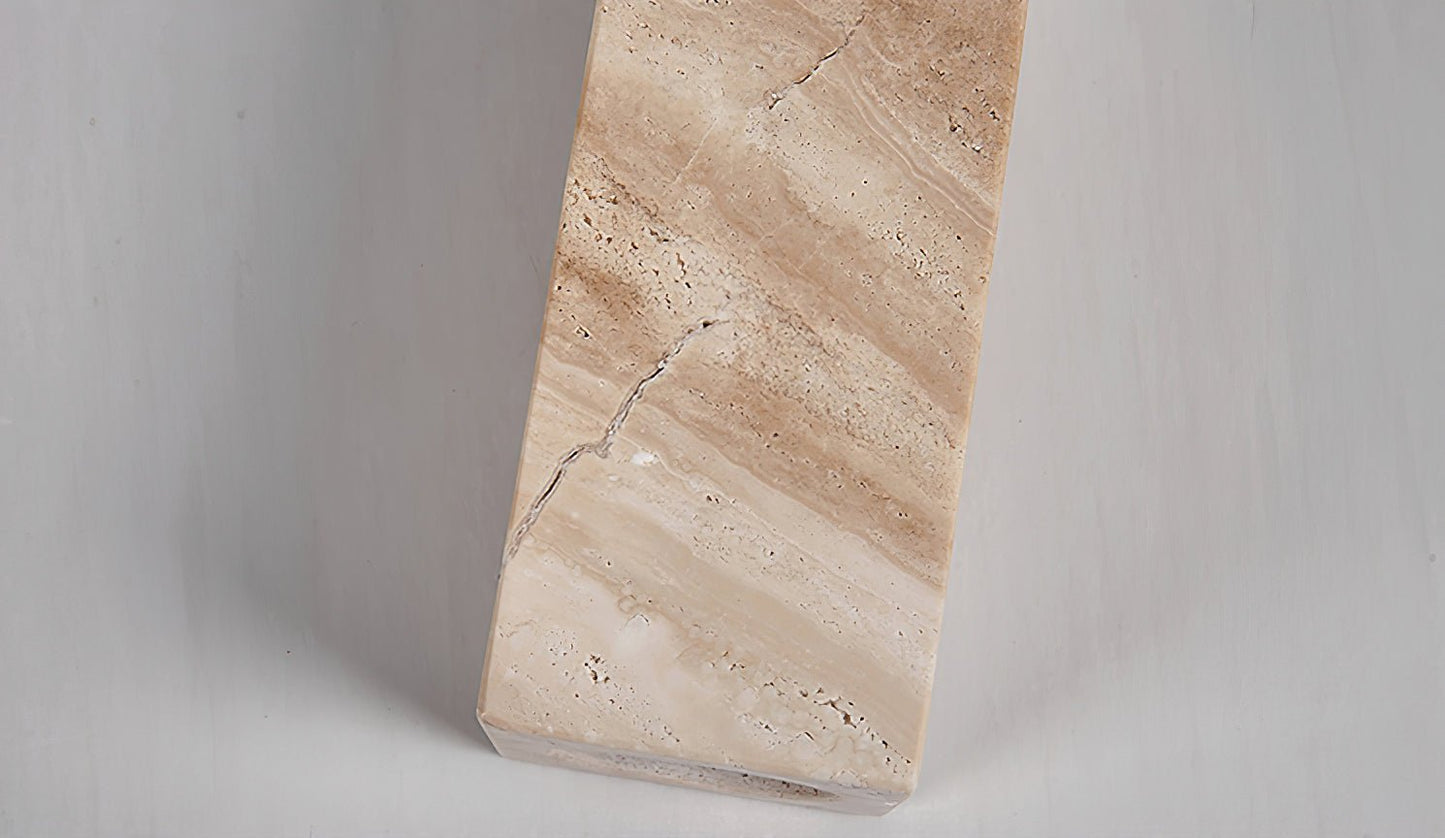 Elegant Tapered Block Table Lamp with Yellow Travertine Base | Stylish Bedside Lighting for Modern Decor 6