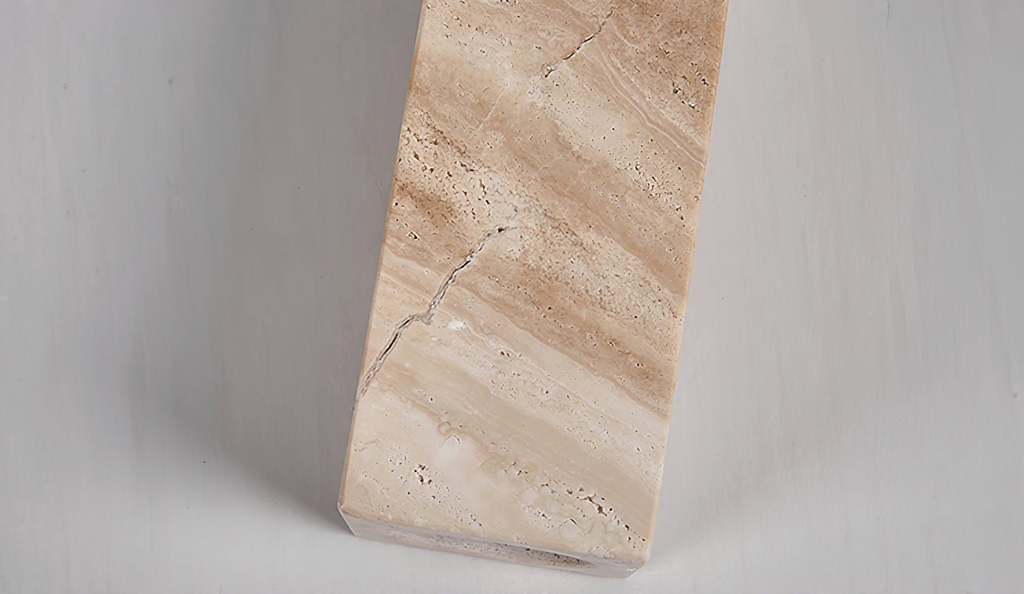 Elegant Tapered Block Table Lamp with Yellow Travertine Base | Stylish Bedside Lighting for Modern Decor 6