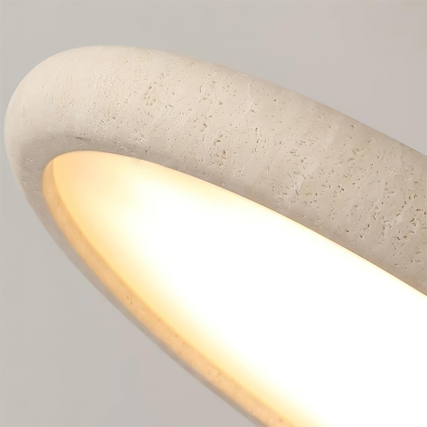 Elegant Travertine Ceiling Light Fixture with Integrated LED | Modern Design for Cozy Illumination 6