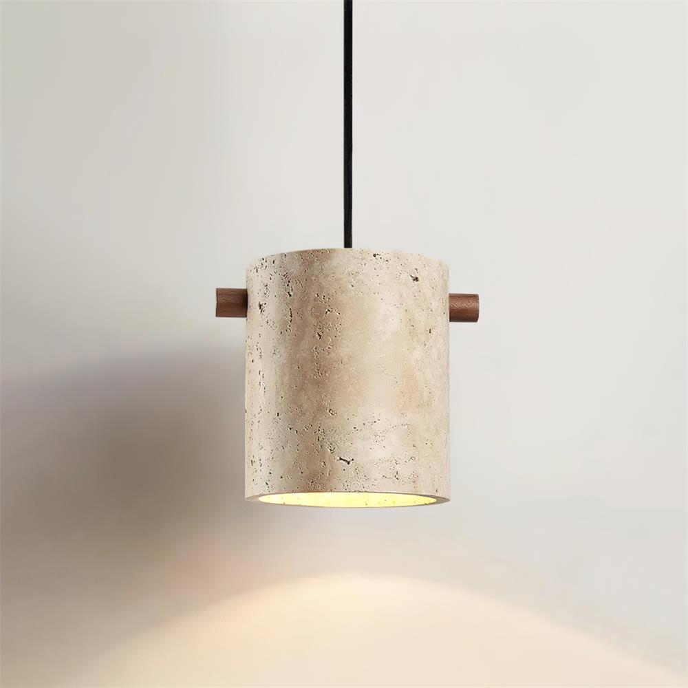 Elegant Travertine Pendant Lamp with Adjustable Height | Modern Pendant Lighting for Stylish Home Décor 0