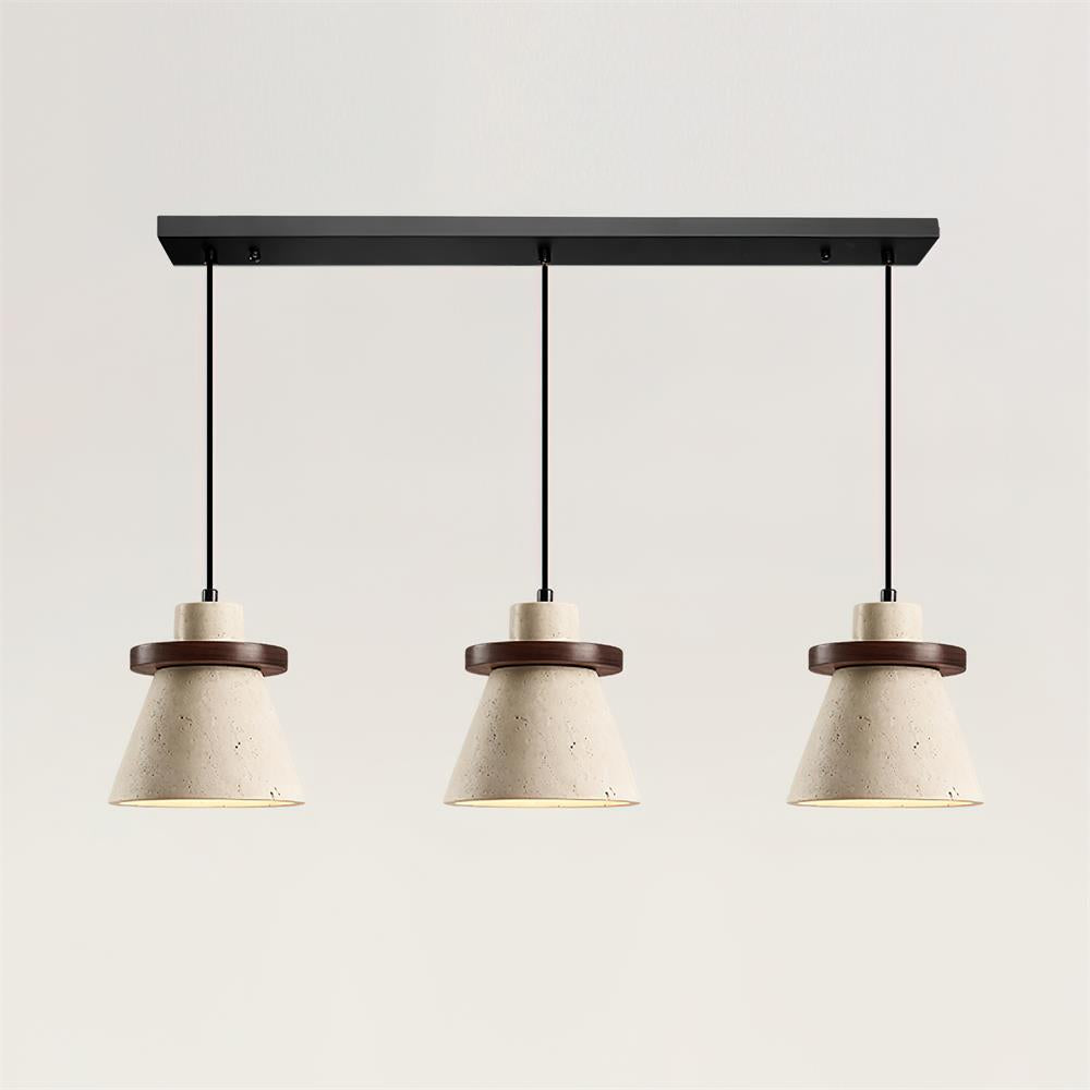 Elegant Travertine Pendant Lighting with Adjustable Height | Stylish Fixture for Modern Kitchens 2