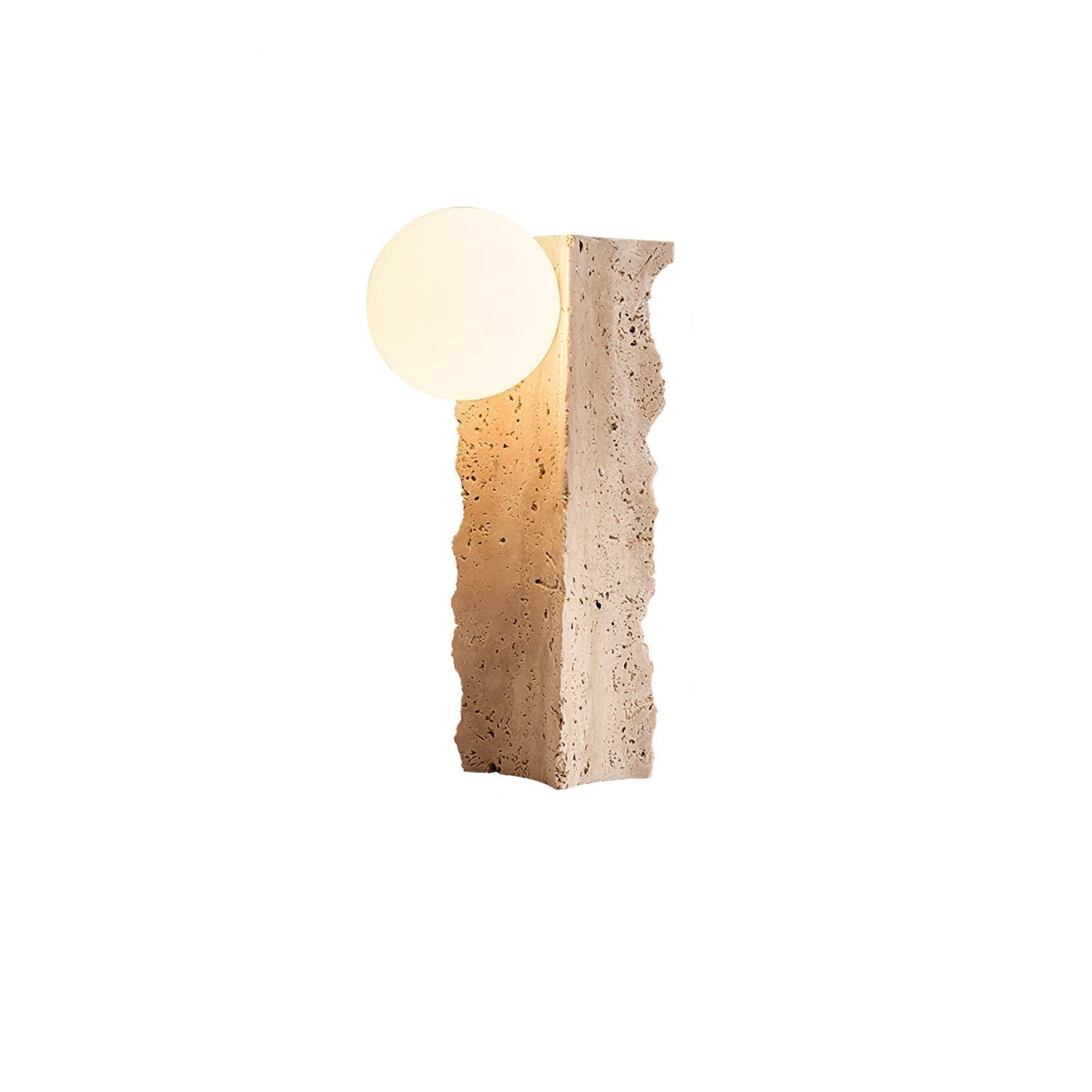 Elegant Travertine Table Lamp with Inline Switch | Unique Bedside Lighting for Warm Ambiance 3