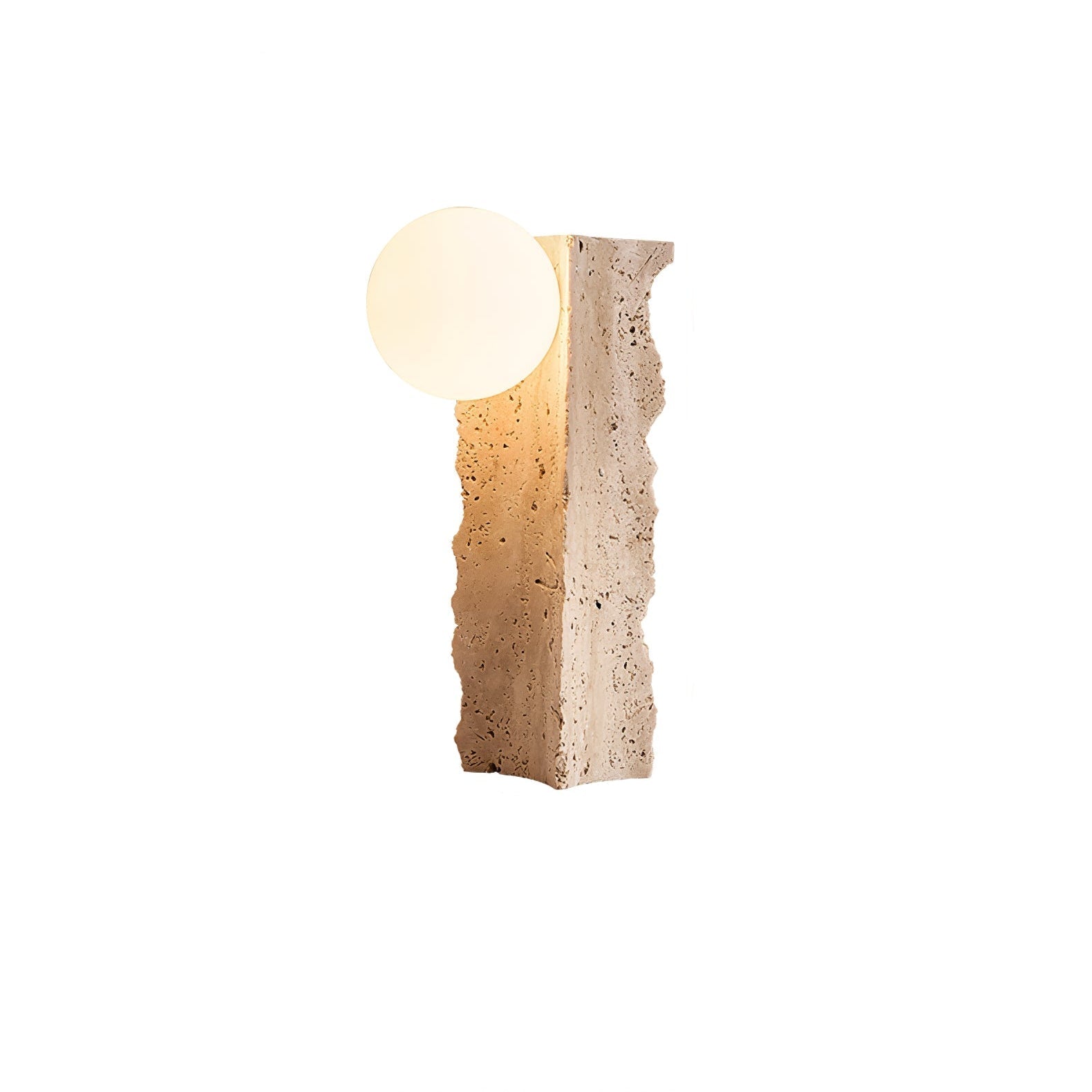 Elegant Travertine Table Lamp with Inline Switch | Unique Bedside Lighting for Warm Ambiance 3