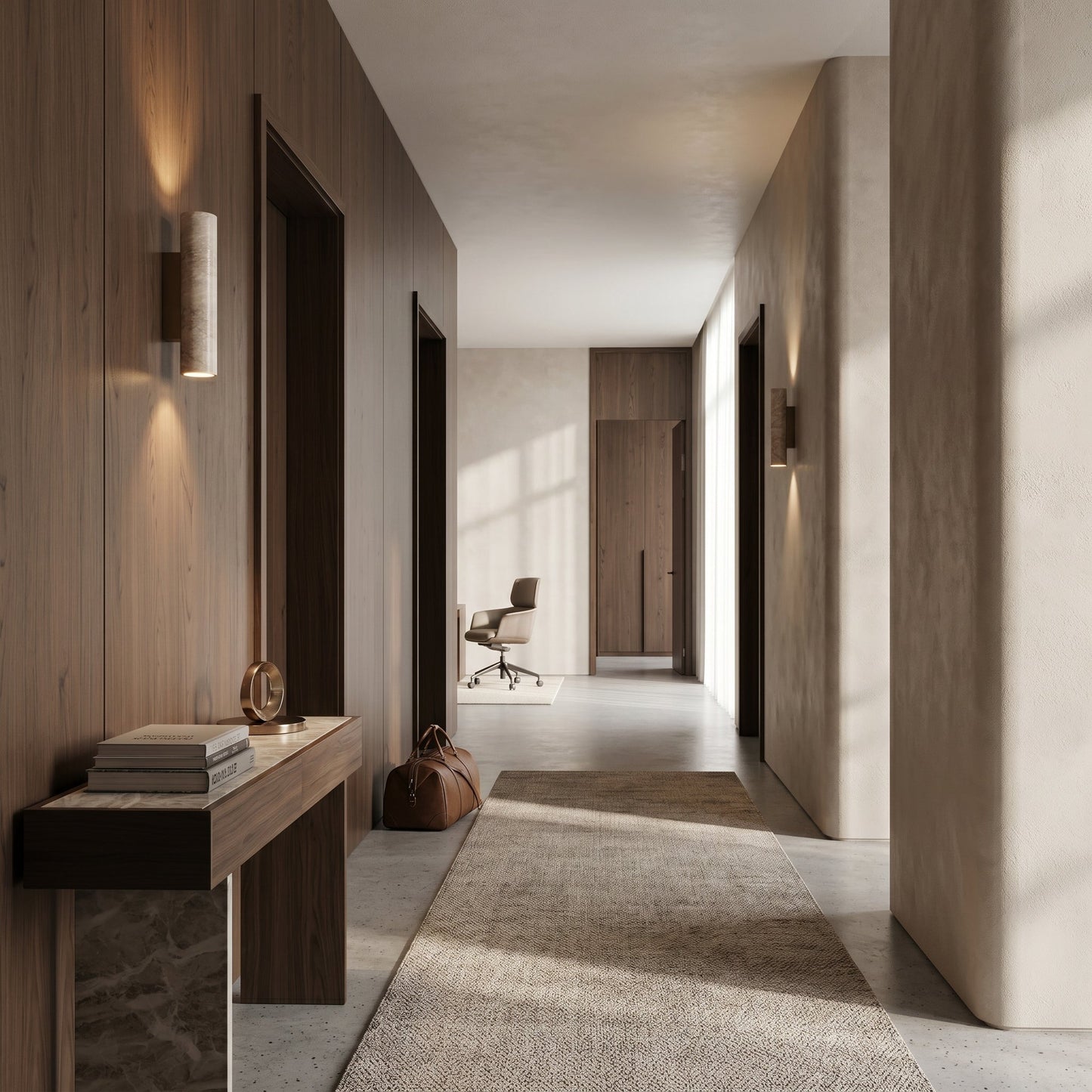 Elegant Travertine | Wall Sconce Light with Up & Down Lighting | Unique Stone Design for Architectural Ambiance 3