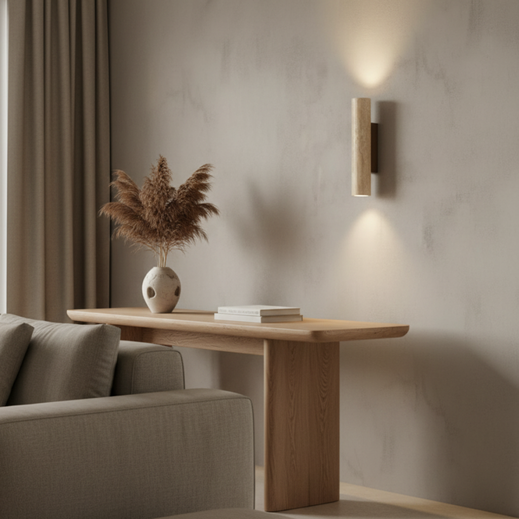 Elegant Travertine | Wall Sconce Light with Up & Down Lighting | Unique Stone Design for Architectural Ambiance 6