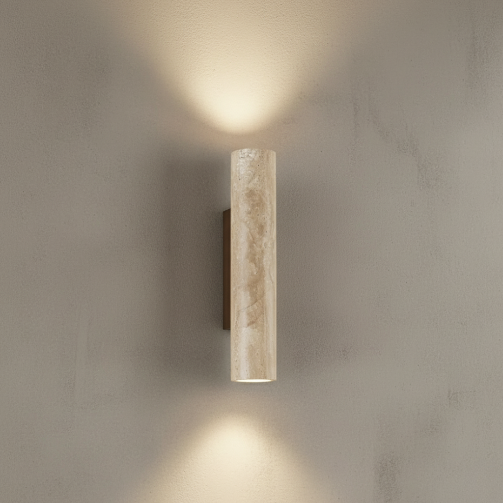Elegant Travertine | Wall Sconce Light with Up & Down Lighting | Unique Stone Design for Architectural Ambiance 7