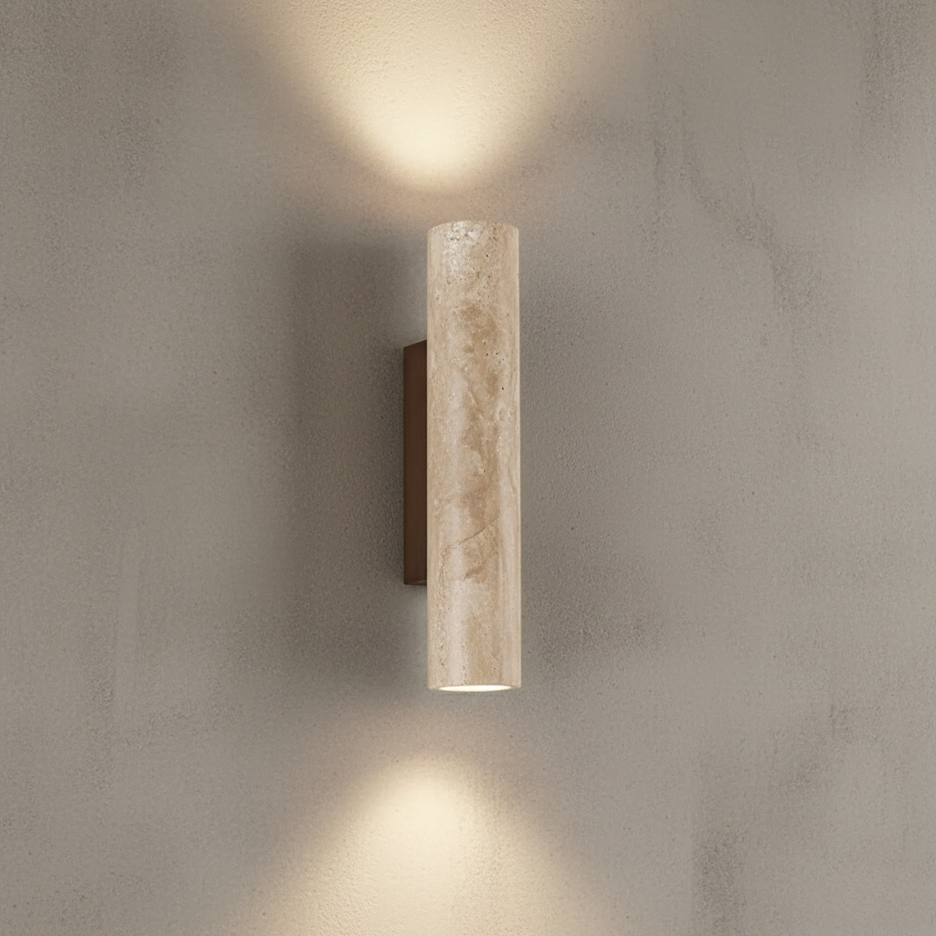 Elegant Travertine | Wall Sconce Light with Up & Down Lighting | Unique Stone Design for Architectural Ambiance 8