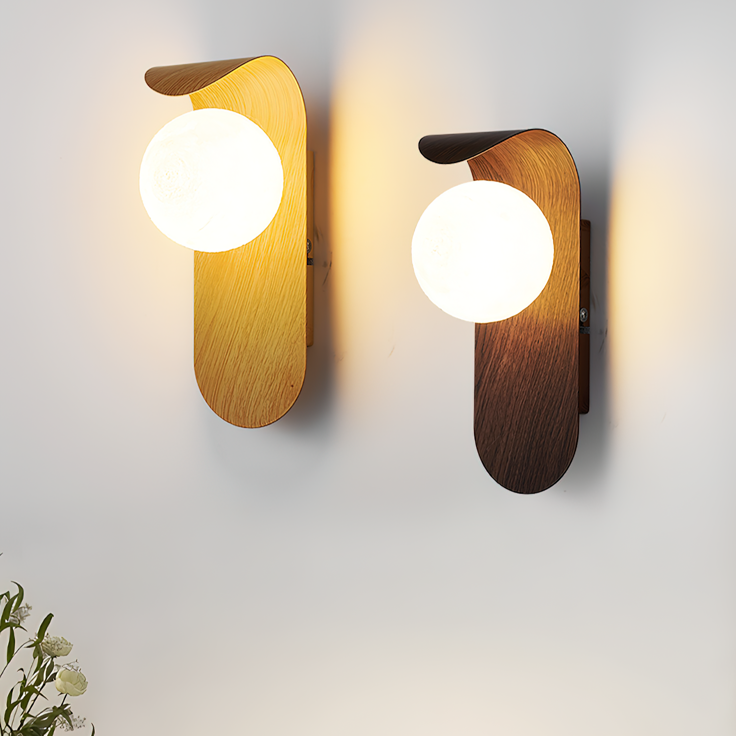 Elegant Wall Lamp with Wood Finish & LED Bulb | Stylish Wall Sconce Lighting for Living Spaces 3