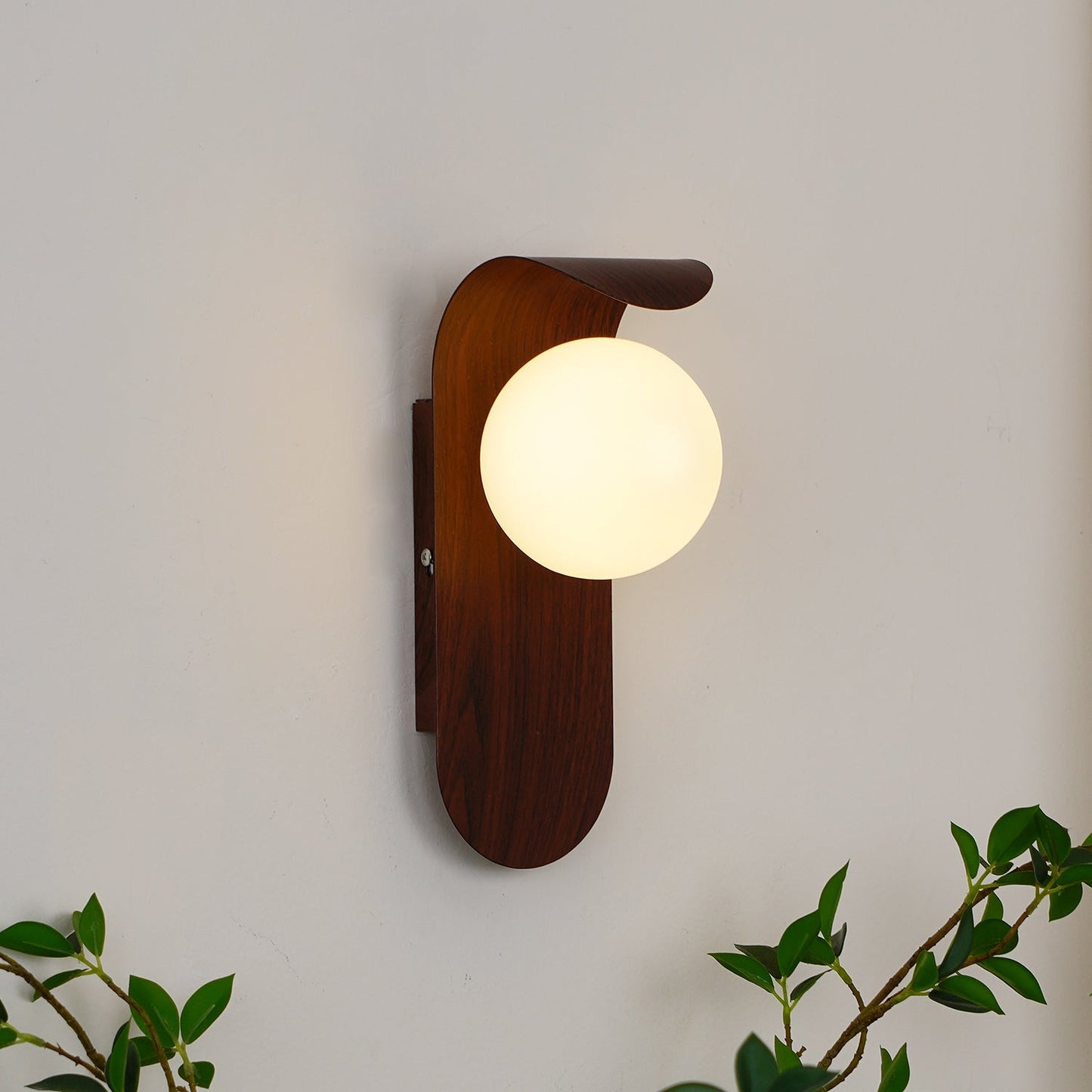 Elegant Wall Lamp with Wood Finish & LED Bulb | Stylish Wall Sconce Lighting for Living Spaces 6