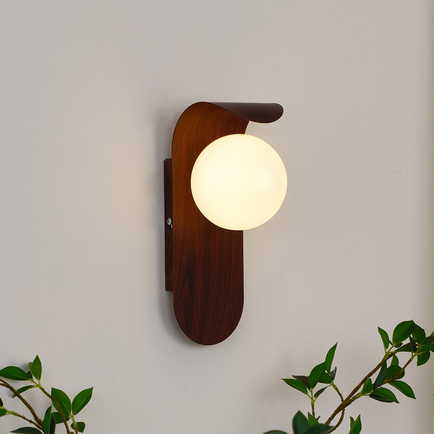 Elegant Wall Lamp with Wood Finish & LED Bulb | Stylish Wall Sconce Lighting for Living Spaces 6