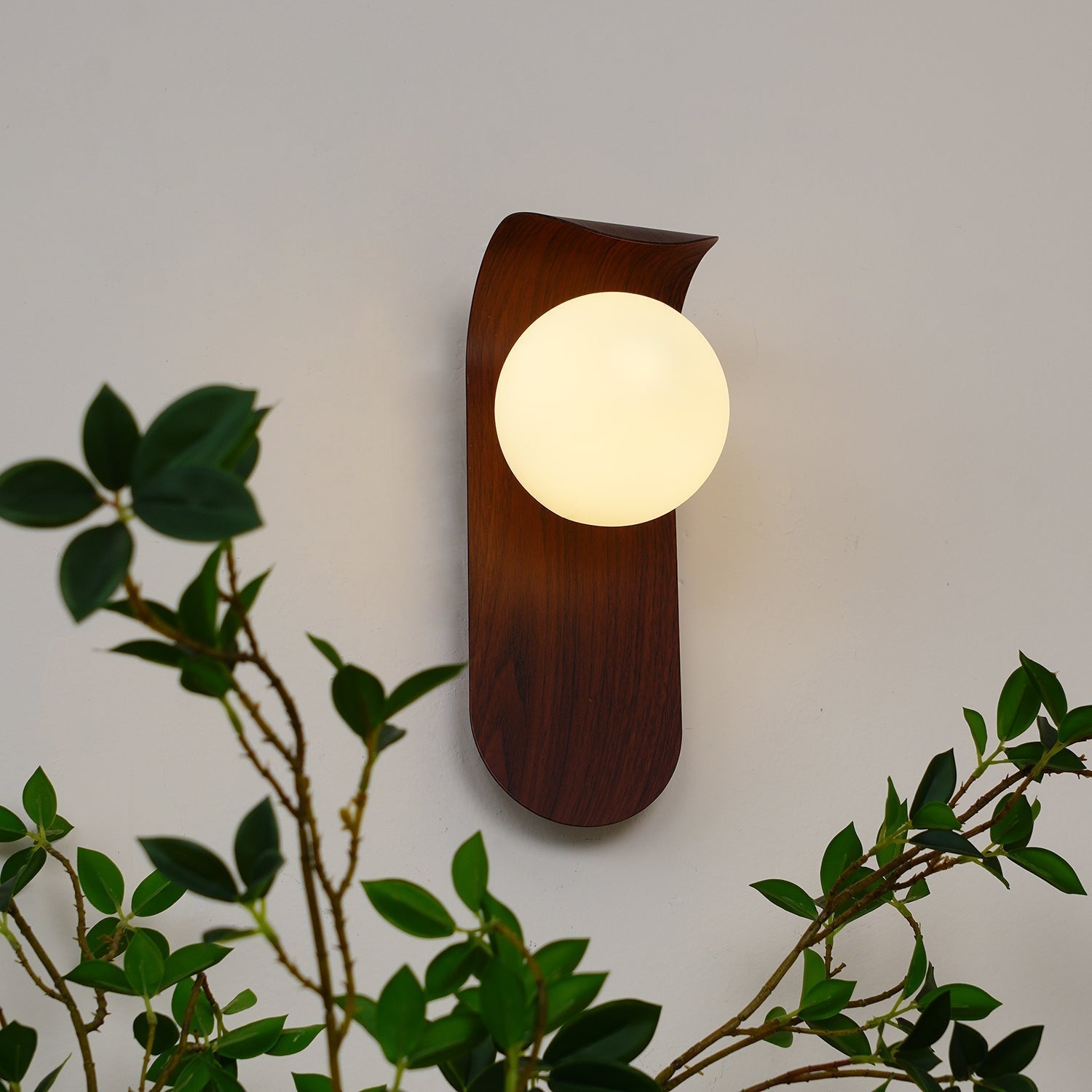 Elegant Wall Lamp with Wood Finish & LED Bulb | Stylish Wall Sconce Lighting for Living Spaces 8