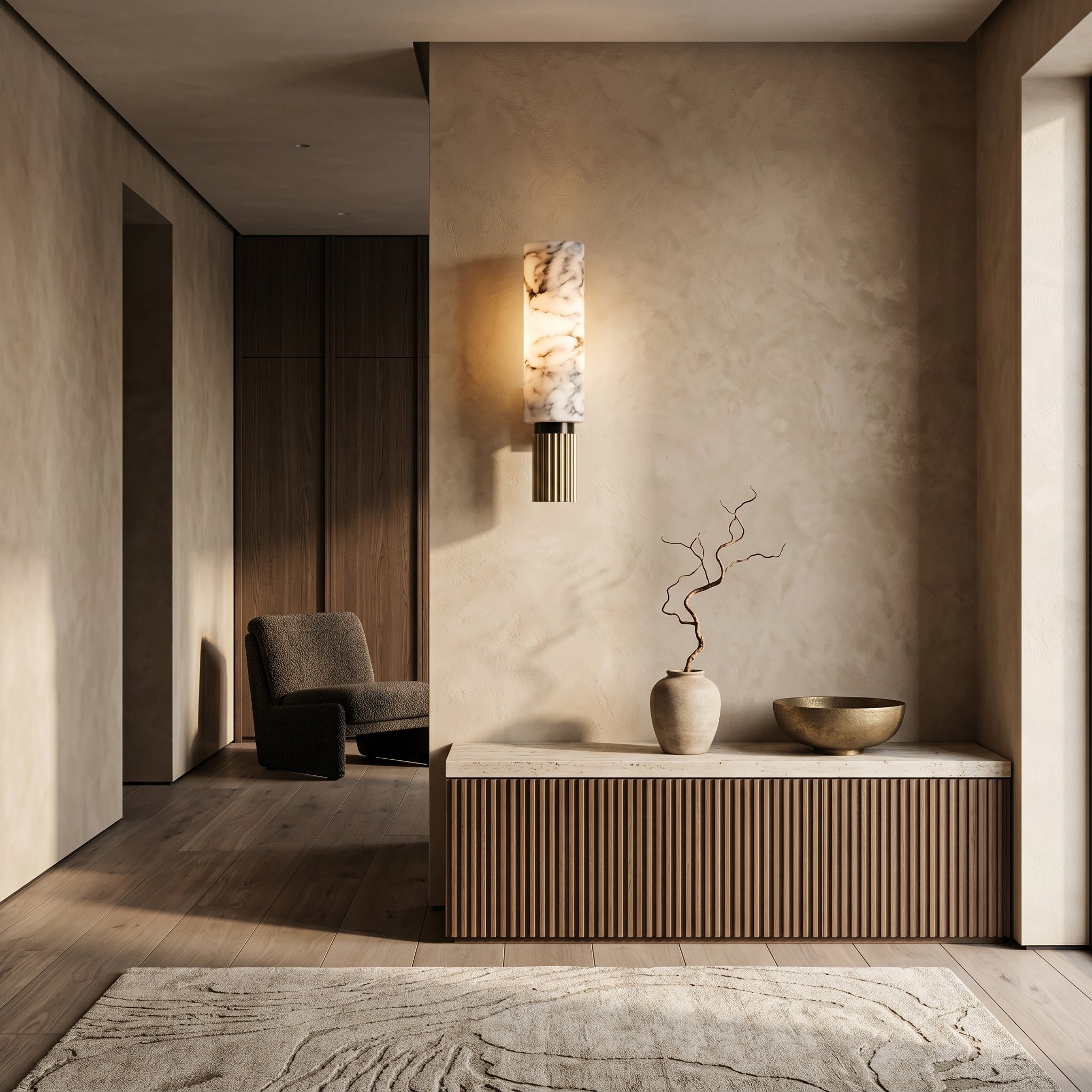 Marble & Copper Wall Light