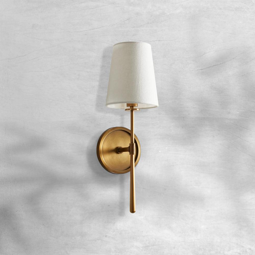 Elegant Wall Sconce Lighting with Dual-Arm Design & Tapered Linen Shades for Timeless Interiors 6