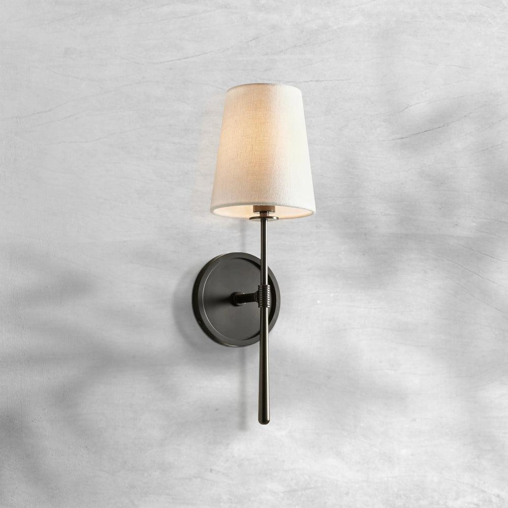 Elegant Wall Sconce Lighting with Dual-Arm Design & Tapered Linen Shades for Timeless Interiors 7