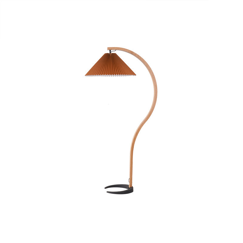 Elegant Wooden Floor Lamp with Linen Shade & Curved Design | Modern Lighting for Living Room 11