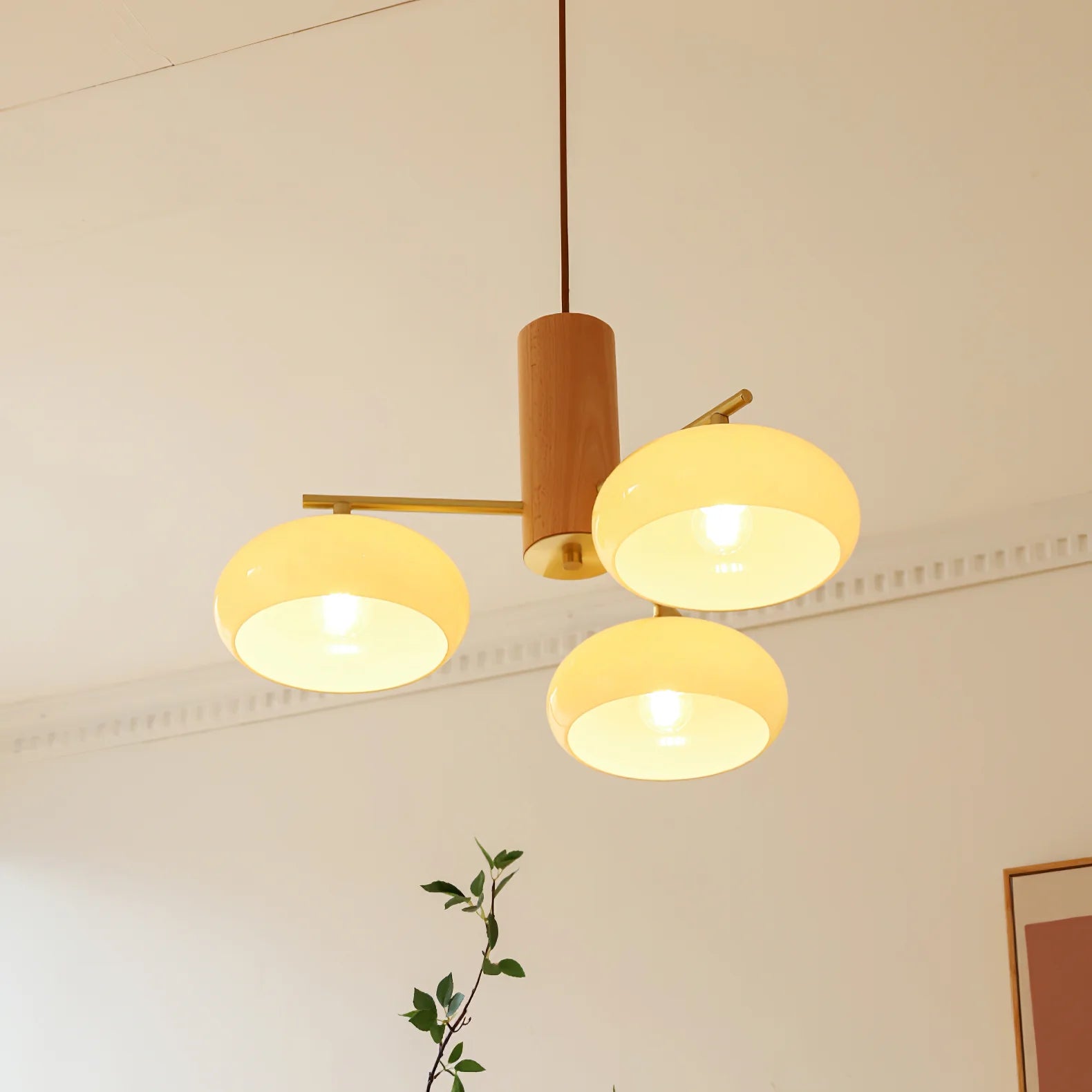 Valentina Elliptical Glass Pendant Light, Metal & Glass, 3 or 5 Heads | Beige or White