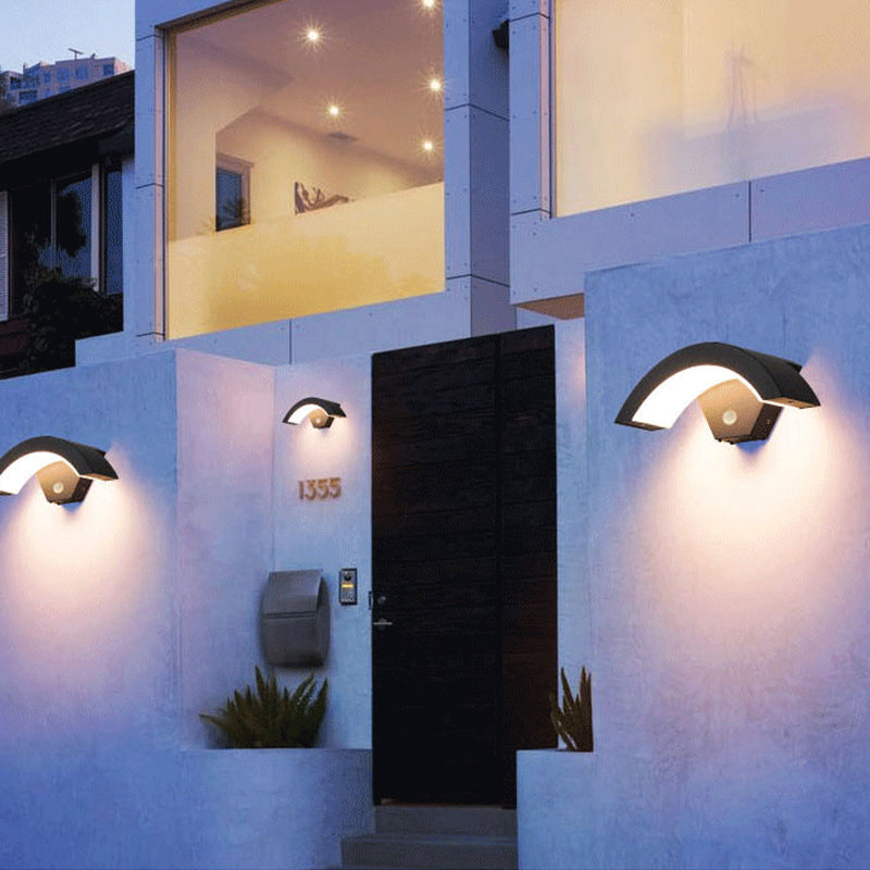 Elvon | Nordic Arc Waterproof LED Outdoor Wall Lamp with Motion Sensor | Elegant Design for Safety and Style 5