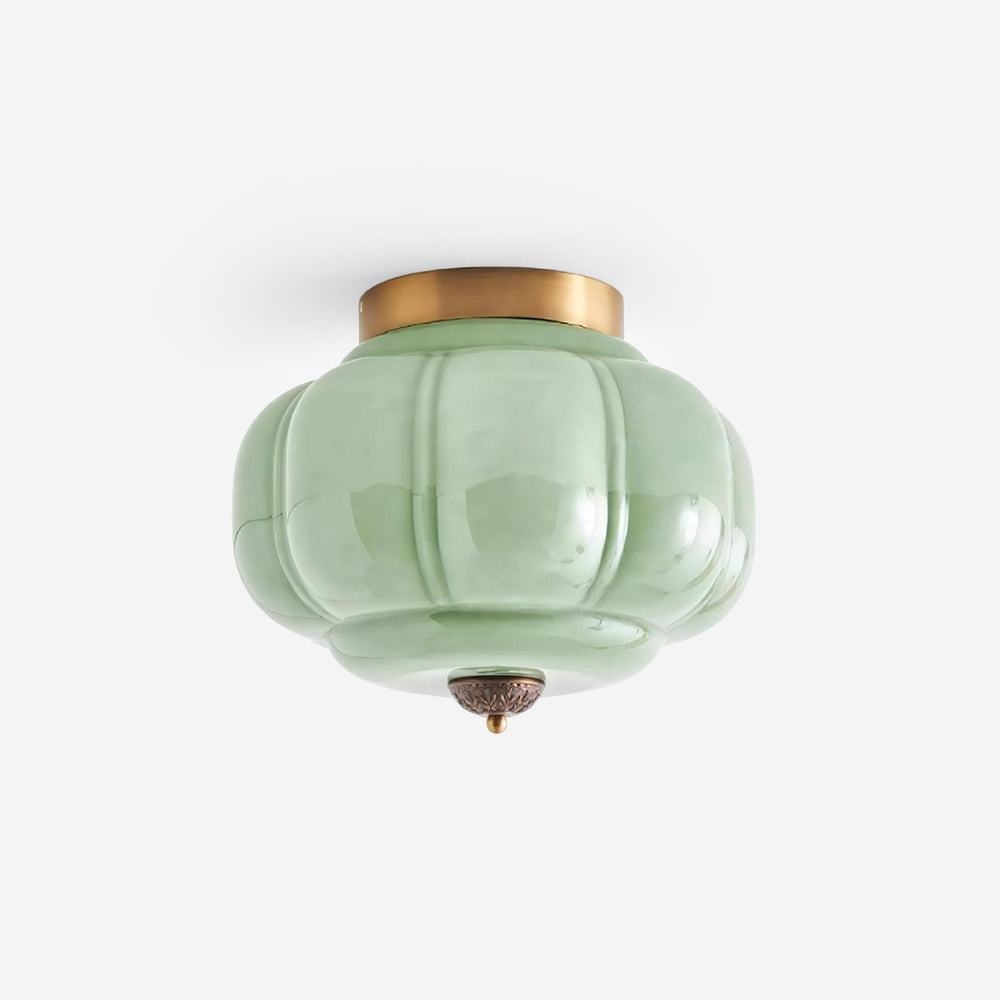 Elyra | Green Glass Ceiling Lamp with Metal Canopy | Elegant Lighting for Any Space 1