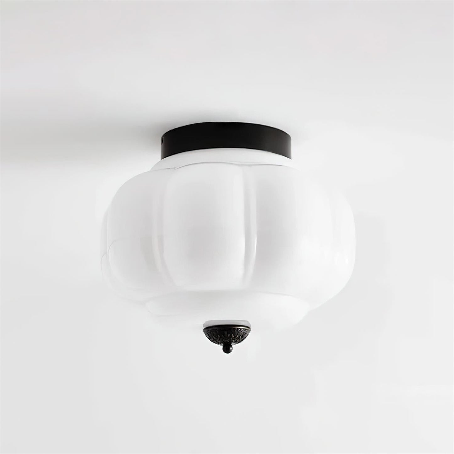 Elyra | Green Glass Ceiling Lamp with Metal Canopy | Elegant Lighting for Any Space 3