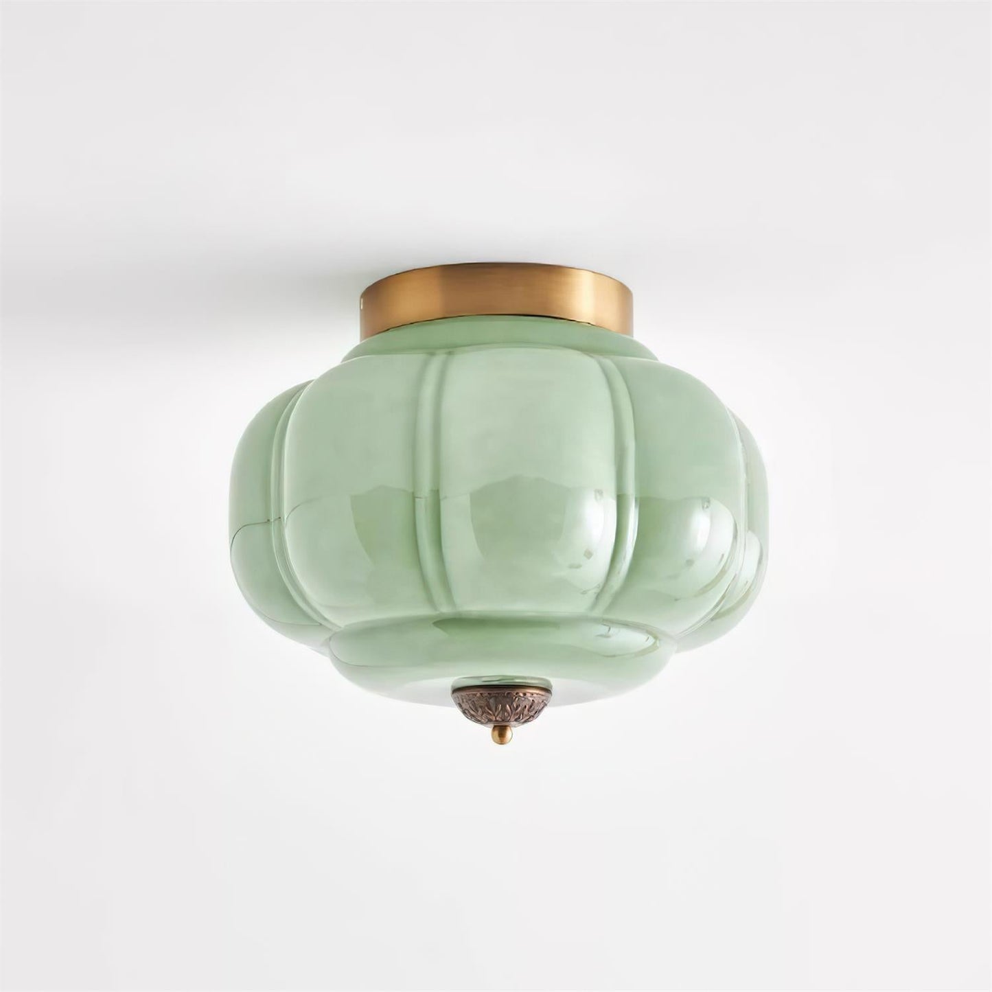 Elyra | Green Glass Ceiling Lamp with Metal Canopy | Elegant Lighting for Any Space 4