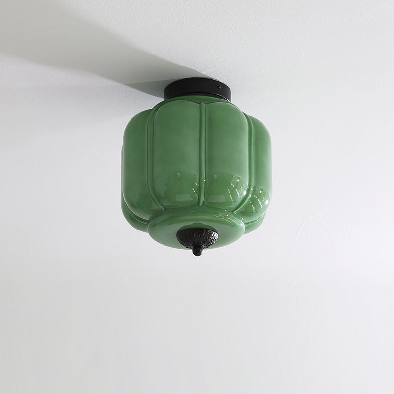Elyra | Green Glass Ceiling Lamp with Metal Canopy | Elegant Lighting for Any Space 9