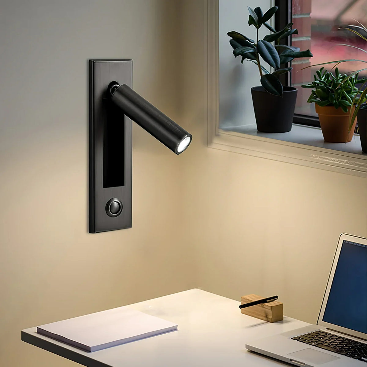 Arisha Modern Rotatable Embedded Bedside Sconce, Cylindrical/Square