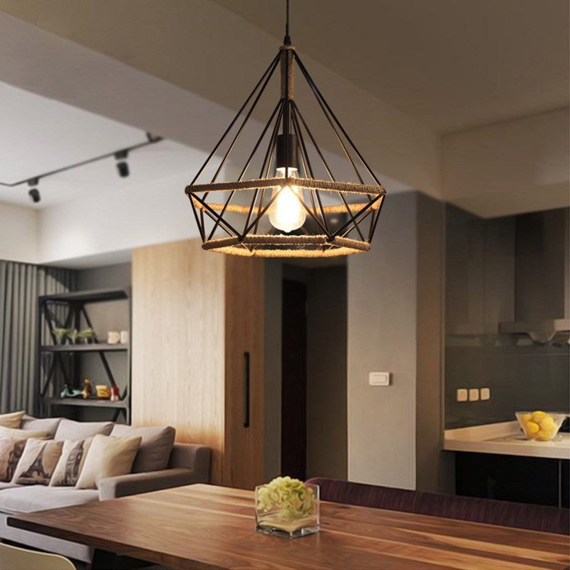Epoch Countryside | Pendant Light with Hexagonal Cage Design | Rustic Metal Fixture for Stylish Kitchen Pendant Lighting 0