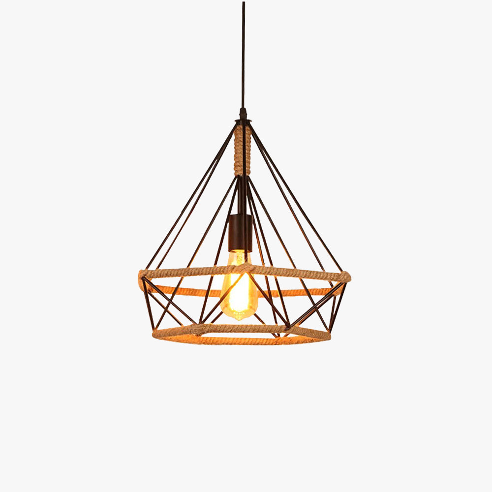 Epoch Countryside | Pendant Light with Hexagonal Cage Design | Rustic Metal Fixture for Stylish Kitchen Pendant Lighting 1