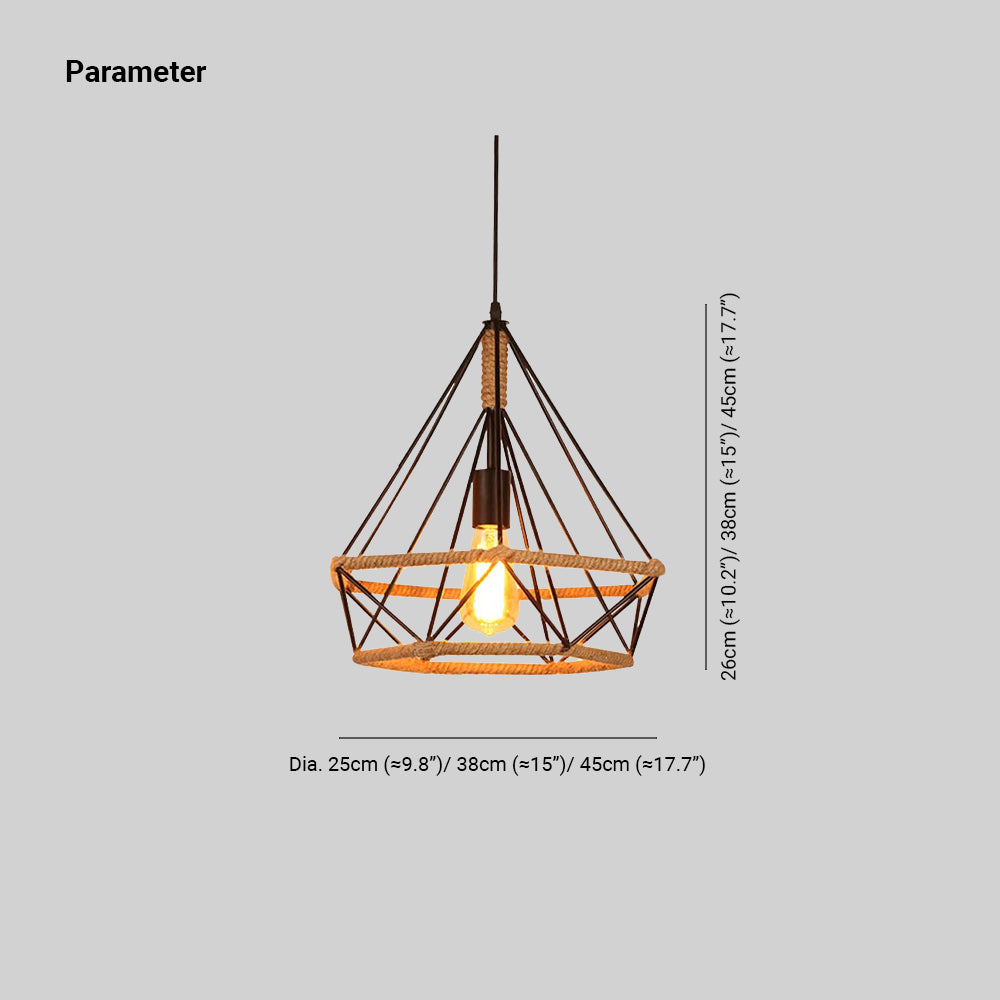 Epoch Countryside | Pendant Light with Hexagonal Cage Design | Rustic Metal Fixture for Stylish Kitchen Pendant Lighting 3