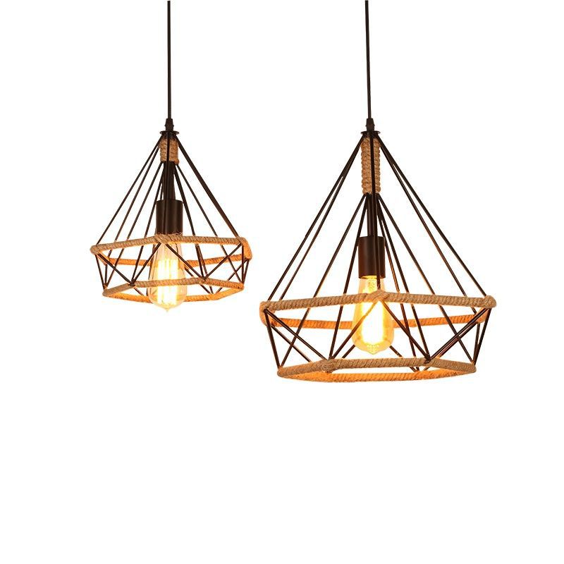 Epoch Countryside | Pendant Light with Hexagonal Cage Design | Rustic Metal Fixture for Stylish Kitchen Pendant Lighting 4