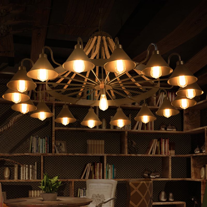 Epoch Vintage Industrial Chandelier with Rustic Rope Design | Stylish Lighting for Living Room and Bedroom 2