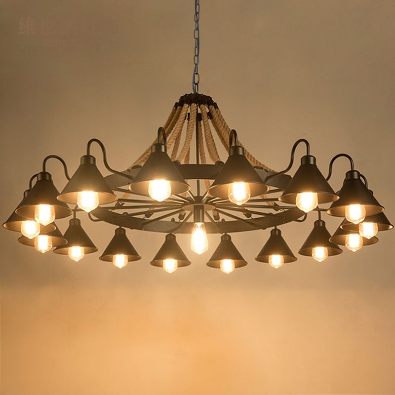 Epoch Vintage Industrial Chandelier with Rustic Rope Design | Stylish Lighting for Living Room and Bedroom 3