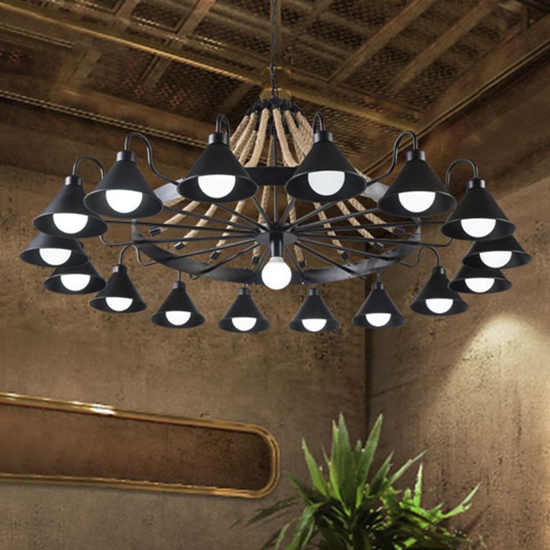 Epoch Vintage Industrial Chandelier with Rustic Rope Design | Stylish Lighting for Living Room and Bedroom 7